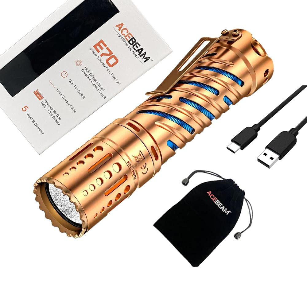 Amazon.com: Acebeam E70 Copper LED Flashlight -4600 Lumens -up to